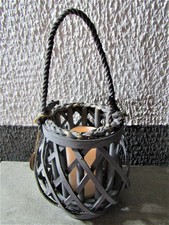 Windlicht Gartenleuchte Korb Kerze "LED Kerze" Kerzenhalter Gartendeko