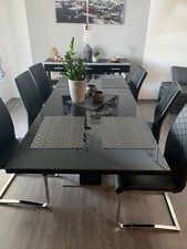 Tisch Esstisch Glastisch schwarz 210 / 160 X 90 X 76