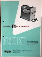 Werbeprospekt wepa HOCHLEISTUNGS-WALZEN-SALBENMASCHINE um 1956