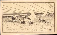 Ak Französische Pfadfinder entfachen ein Lagerfeuer, Zelt - 3497313