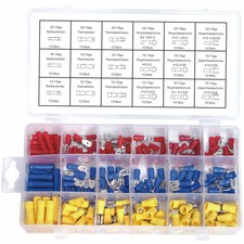 Kabelschuhe Flachstecker Stoßverbinder Ringkabelschuhe Gabelkabelschuhe 180-tlg.