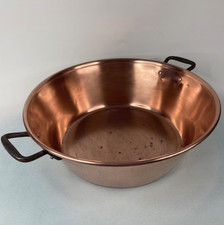 Vintage französische Küche große Kupfermarmelade Pfanne Topf gestempelt Made in France