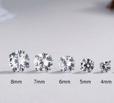 massiv Sterling Silber 925 Paar Ohrstecker Zirkonia rund Ø 4, 5, 6, 7 oder 8 mm