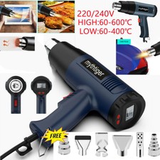 Professionelle Heißluftpistole Heißluftfön LCD Heißluftgebläse Set 2000W+6 Düsen
