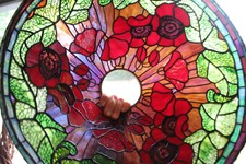 * Tiffany 'Poppy' * Hängelampe Stehlampe * Tiffany Glaskunst * lila rot *