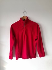 Berghaus Fleece Damen Gr. 10 Funnel Neck Viertel 1/4 Zip Red Sweater