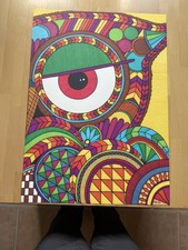 Bild "EULE" selbst gemalt, 70 x 50, handgemalt, mit Permanent Marker, Edding