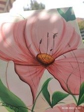 leinwand bilder blumen rosa Rosé Acryl selbstgemalt  