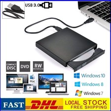 EXTERNES DVD LAUFWERK USB 3.0 BRENNER SLIM CD DVD-RW BRENNER FÜR-PC LAPTOP TOP!!