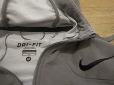 NIKE TRAININGSJACKE Dri Fit Sweatshirt Zip Hoodie stretch Herren Gr; M grau