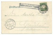BODENSEESCHIFFSPOST Rahmenstempel 1904 KONSTANZ mit bayr. Marke 1904