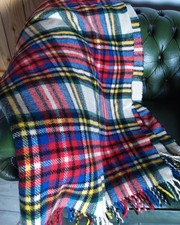 ZOEPPRITZ Sofadecke 100 % Schurwolle Vintage Kuscheldecke Kniedecke Plaid 