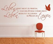 Wohnzimmer Wandtattoo Leben heißt nicht warten Sticker Sprüche Wandaufkleber  1