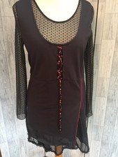 Alice Barnabe von genießen grau verstellbar Tunika/Kleid Steampunk gefüttert gemusterte 14/42 *