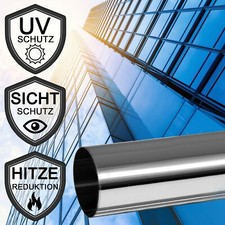 Sonnenschutzfolie (12€/m²) PREMIUM Spiegelfolie Hitzeschutz Fensterfolie Silber 