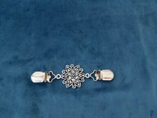 Jacken Clip Schnalle,Schmuck Klammer Verschluss Antik Silber "Rosette"