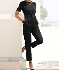 GEBRAUCHT/DEFEKT - LASCANA Jumpsuit (mit Gürtel) 644456 Schwarz 40