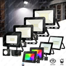 LED Fluter mit Bewegungsmelder/Stecker RGB 10-200W Außen Strahler Scheinwerfer