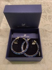traumhafte Original Swarovski Ohrringe m. OVP,Creolen,blau-Silber,Stardust,w.neu
