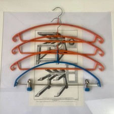 4x Stück 70er vintage Kleiderbügel Mixed Orange RETRO 4x Clothes Hangers German 