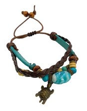 Räumungsverkauf, Damen Vintage Leder Weave Wrap Bracelet & Murano Glas Bead