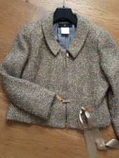 Klassische CHANEL Boucle Jacke Gold/Grau  S/M D36/38 FR40 Blazer TOP!
