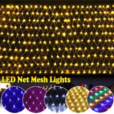 LED Lichternetz Lichterkette Schaufenster Vorhang Weihnachtsdeko Außen Innen DE