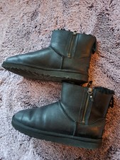 UGG Boots Stiefel Stiefeletten Gr. 41 Echt Leder schwarz Lammfell Schuhe 