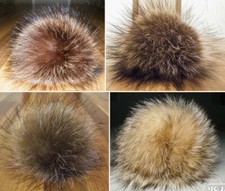 Waschbär Bommel echt Pelz Fell Pompon  10,11,12,13,14 ,15 cm NEU !!!