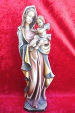 Schöne ,alte Holzfigur ,  Madonna , geschnitzt und gefasst , 56cm