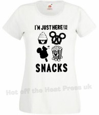 Ich bin nur hier für die Snacks Top Damen Neu Disney inspiriert/Urlaub/Freizeitpark