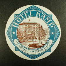 Kofferaufkleber Hotel Kämp Helsinki Luggage Label Helsingfors Finland 40er 50er