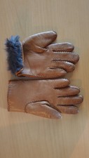 Danen Lederhandschuh Cognac Farben mit Kaninchenfell gefüttert Gr.S