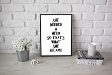Sie brauchte einen Helden Poster Kinder Spielzimmer Schlafzimmer Kinderzimmer Ideen A4 A3 Grafik