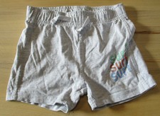 impidimpi kurze Hose Shorts Gr. 98/104 grau mit Surf-Aufdruck Bio-Baumwolle