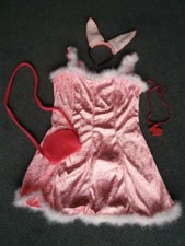 Sexy Stretch Bunnykostüm Kostüm Gr.38 Hasenkostüm Häschen Damen Hasen Kleid Samt