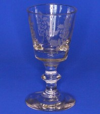 Antike Sherry Glas, Blumen und Blätter Muster, 3 3/4 Zoll [25017]