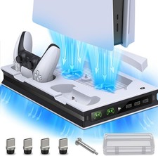 PS5 Standfuß Lüfter und PS5 Controller Ladestation für PlayStation5 Digital/Disc