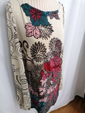 DESIGUAL weich fließendes Tunika KLEID HÄNGERCHEN braun bunt M L 38 40 NEUW ✨