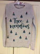 Damen-Weihnachtspullover Größe 8 fettes Gesicht