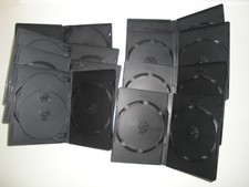 8 x 4 Fach DVD Hüllen für bis zu 4 x CD / DVD / Blu-Ray Hülle | 14mm | Schwarz