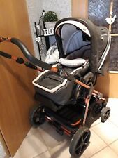Schöner Hartan Racer S Kombi Kinderwagen Kunstleder braun/ orange