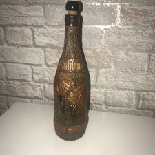 Vintage Moldawien Weinflasche Kupferblatt Baumrinde und Trauben skurril sehr ungewöhnlich