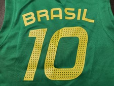 Top ! Grün gelbes Adidas Brasilien Top - Shirt mit Nummer
