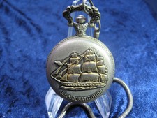 Edle Sprungdeckeltaschenuhr, Sailship, USS Constitution, "Westair", Kette 