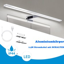 LED Spiegelleuchte Badlampe Spiegelschrank Leuchte Aluminium Stromkabel+Schalter