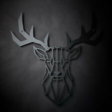 Hansmeier | Hirsch-Wanddeko aus Metall | 51 x 51 cm | Hirschkopf Geweih Deko