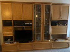 Wohnwand/Schrankwand für Büro- & Wohnzimmer (Beige), in sehr gutem Zustand