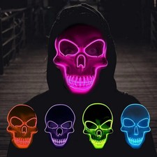 Halloween Partys LED Maske Purge gruseliges Cosplay-Kostüm Vollgesichtsmaske DHL