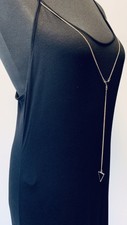 ZARA WOMAN COLLECTION Partykleid Gr. L Slipdress Schwarz Kette Neuwertig Maxi